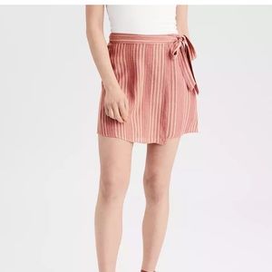 AE High-Waisted Tie Wrap Mini Skirt